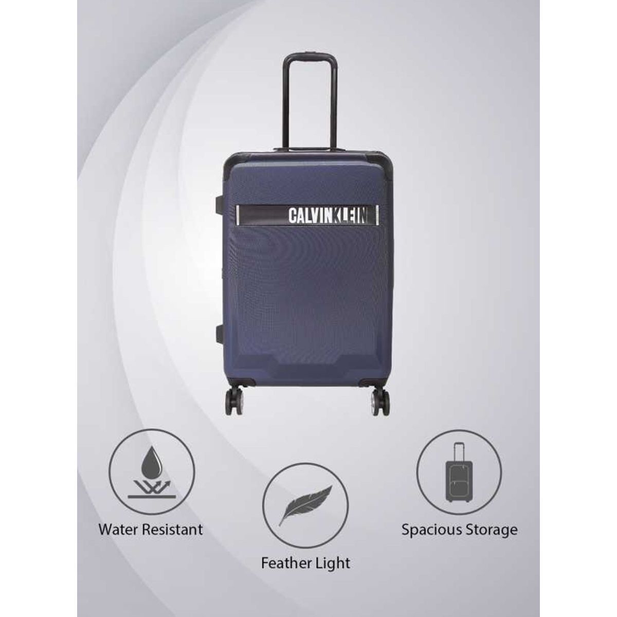 Calvin Klein Kimpton Hard Small Cabin Navy Blue Luggage Trolley (S