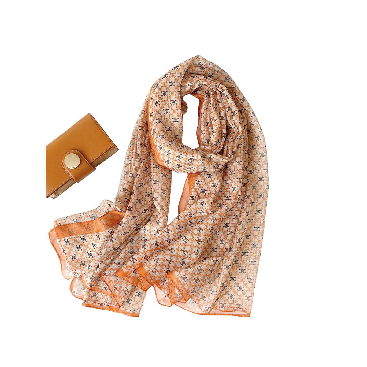CrossKulture Women Chiffon Printed Multi-Color Scarf
