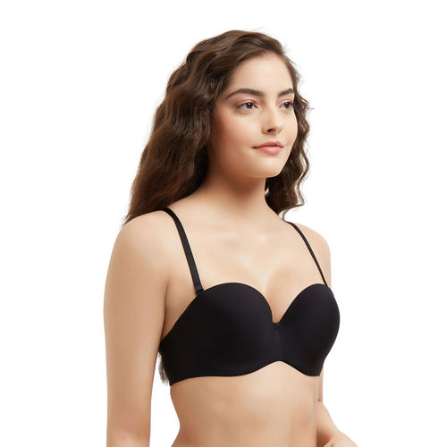 Buy Basic Mold Padded Wired Half Cup Strapless T Shirt Bra-Black Online