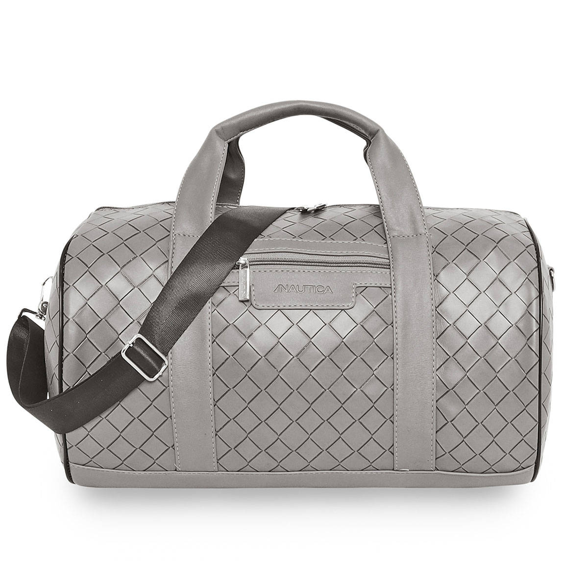 Nautica Grey Textured Pu Duffle Bag and Detachable Strap