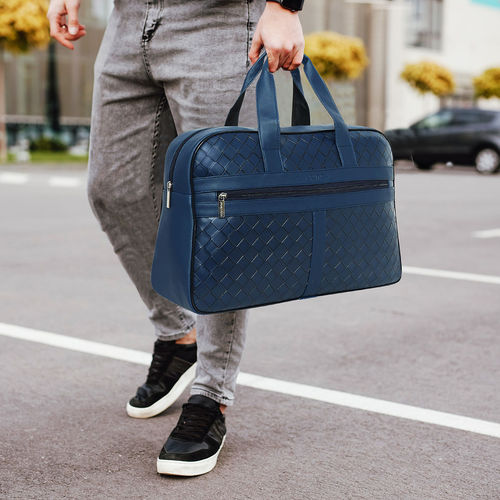 Nautica Navy Blue Textured Pu Messenger Bag