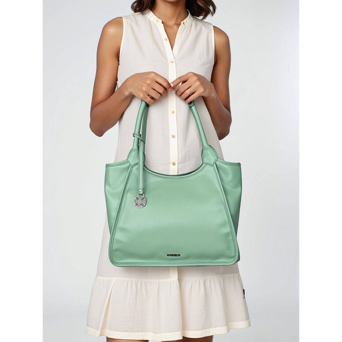 Toteteca Green Solid Pu Shoulder Bag