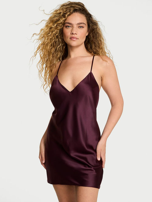 open lace back dress Vera satin dress main image 1