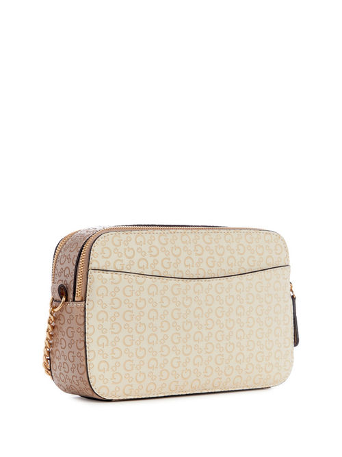 Borsa A Tracolla GUESS Arja Double Zip - Colore Stone - Elegante E Compatta 23,5x13,5x4 Cm