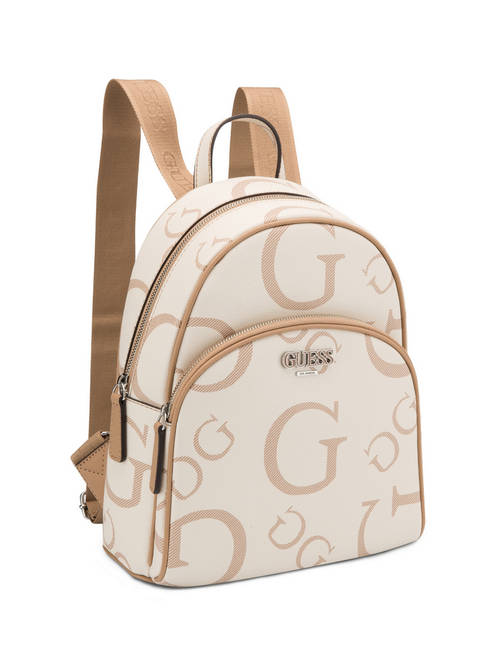 Buy Guess White Monogram Holeman Backpack Online display picture 2