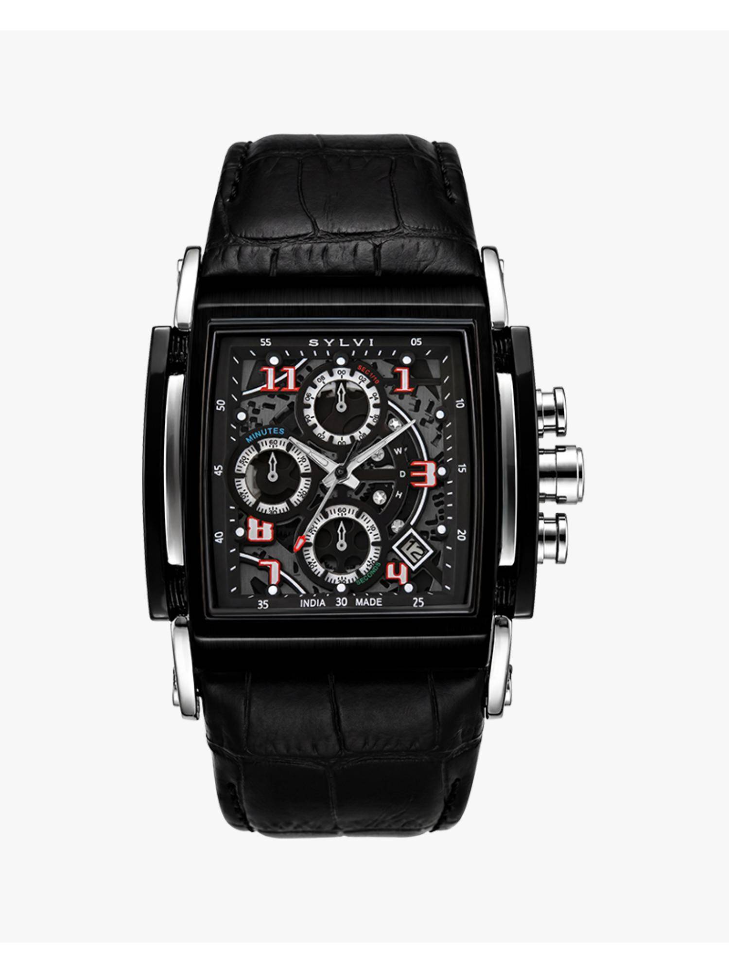 Sylvi DOMINATOR Black Square Dial Chronograph mens watch