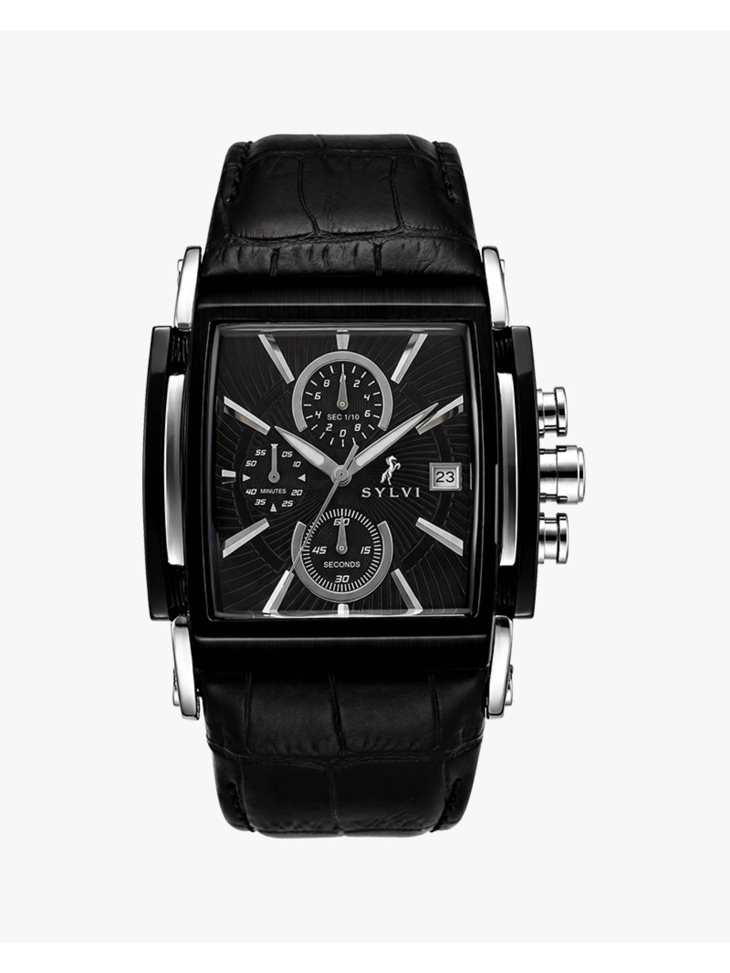Sylvi DOMINATOR Black Square Dial Chronograph mens watch