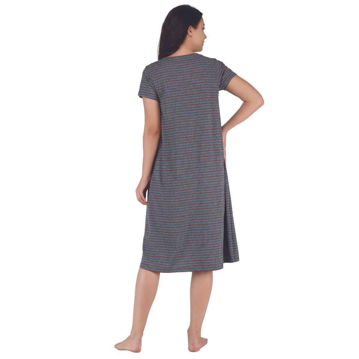 Artemis Detailing Ditsy Sleep Gown Grey Buy Artemis Detailing Ditsy