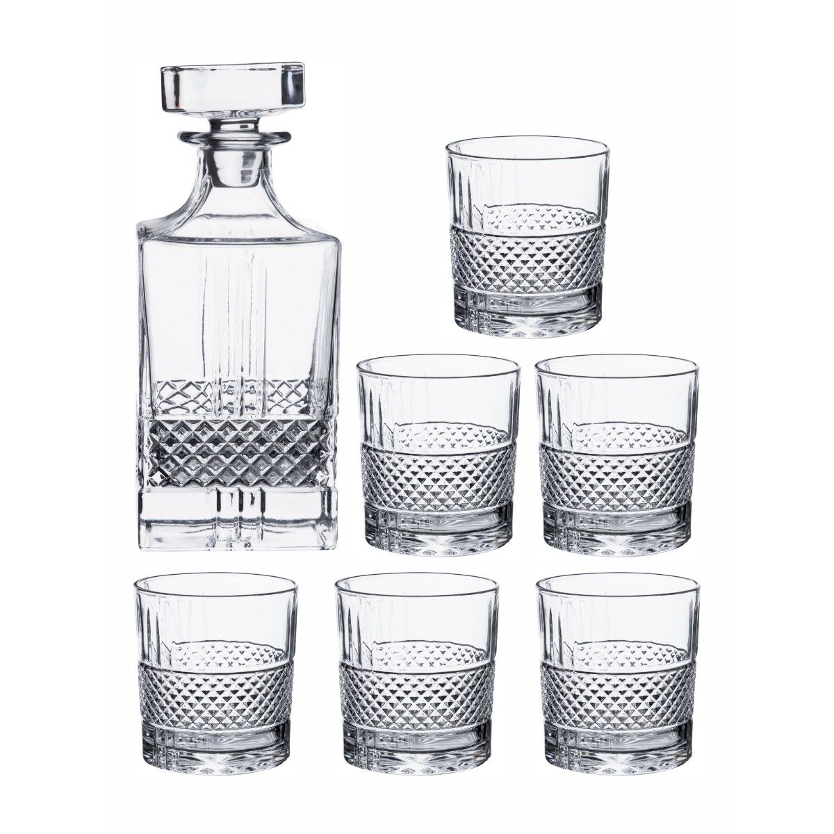 Goodhomes Glass Decanter Set Set Of 6Pcs Tumbler & 1Pc Decanter With