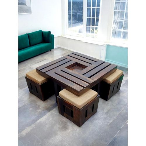 Buy Ikiriya Sheesham Wood Accent Coffee Table Stools In