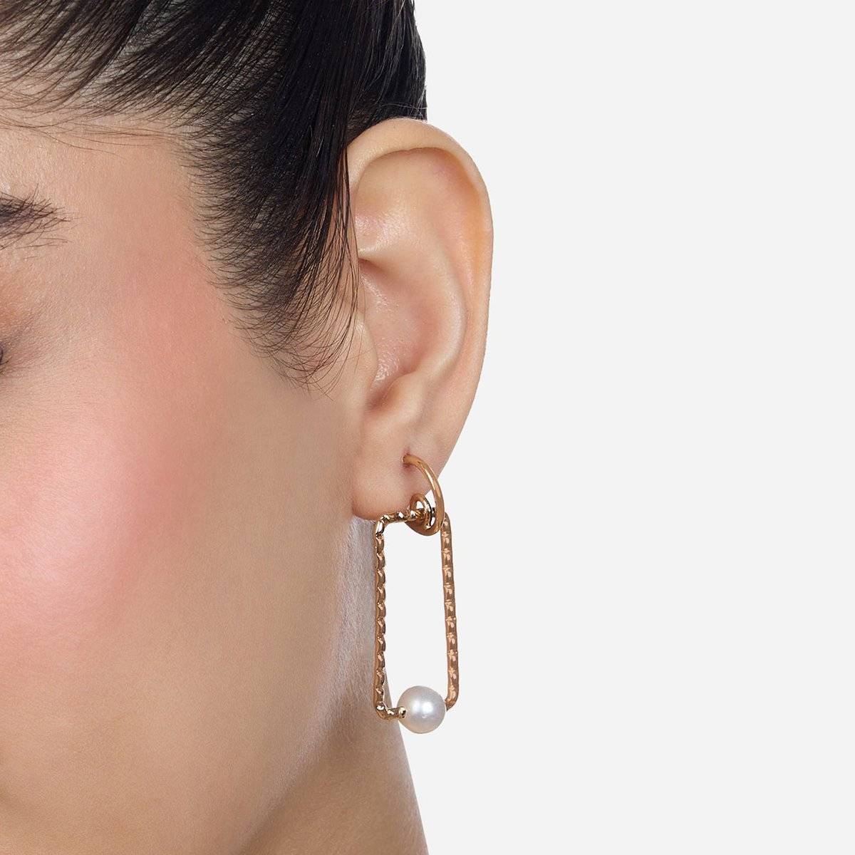 Zaveri Pearls Gold Tone Pearl Embellished Classy Contemporary Drop Earrings