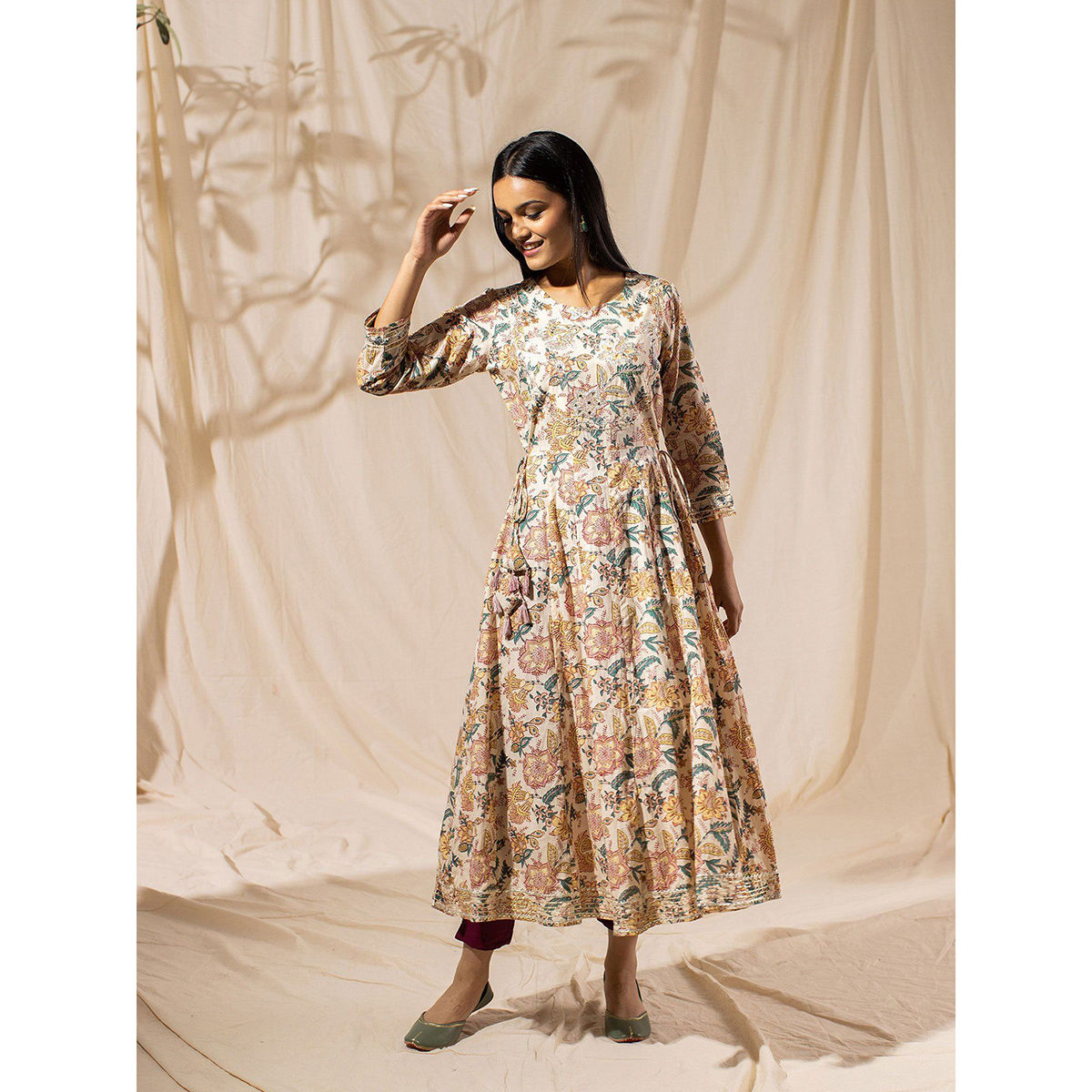 Aachho Salwar Suits and Sets  Buy Aachho Tawny Brown Handblock Printed  Kurta And Pant With Dupatta Set of 3 OnlineNykaa Fashion  Simple kurta  designs Kurta designs Fashion