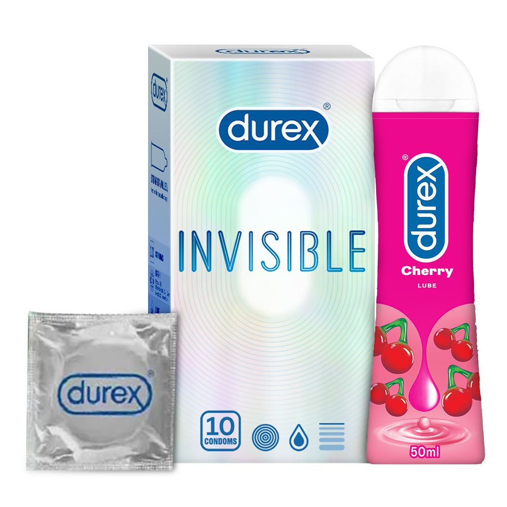 Durex Invisible Super Ultra Thin Condoms & Cheeky Cherry Lubricant Gel