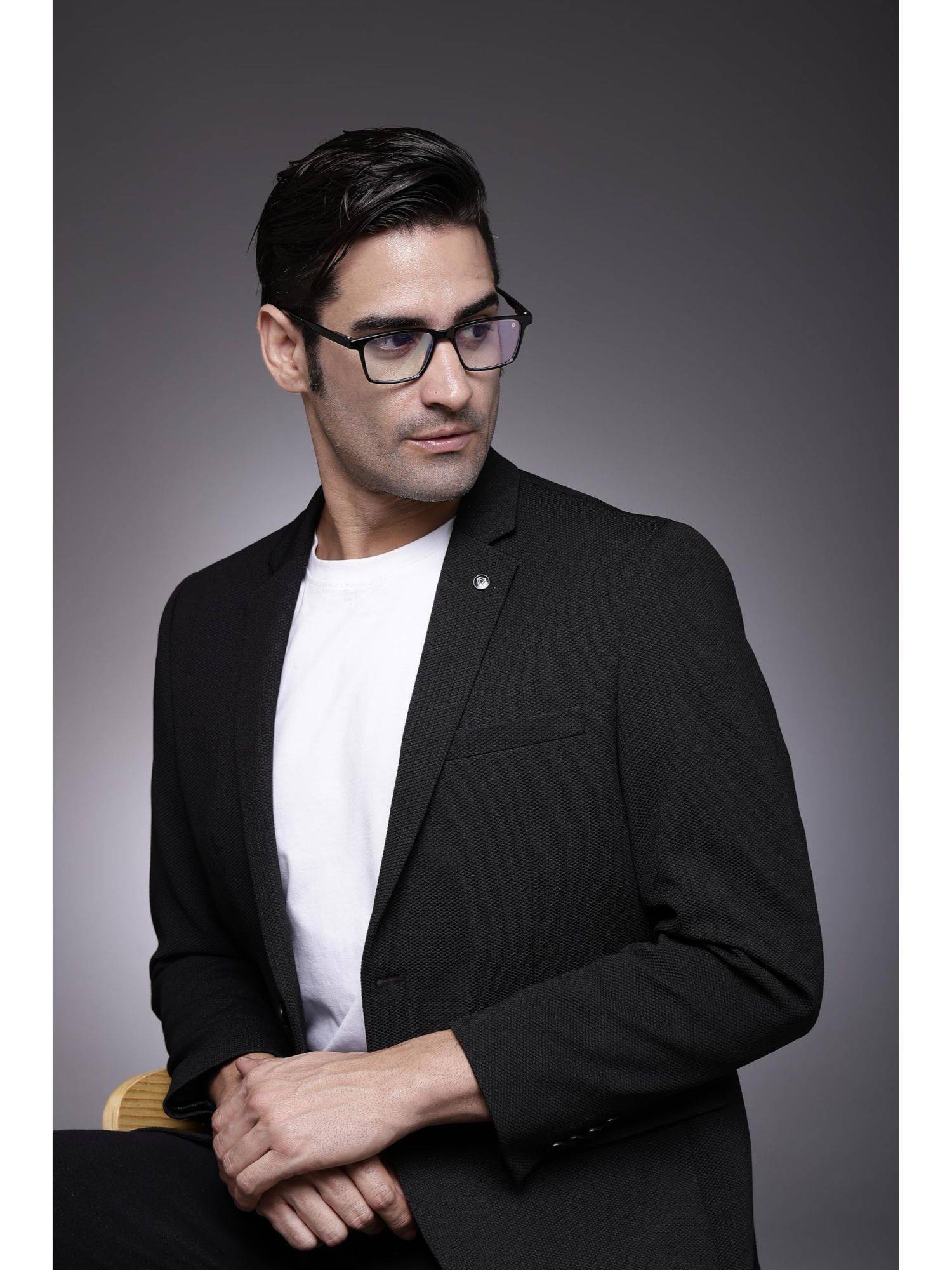 HASHTAG EYEWEAR Clear Lens Rectangle Full Rim Casual Unisex Computer Glass - HTABS-4-BLK (40)