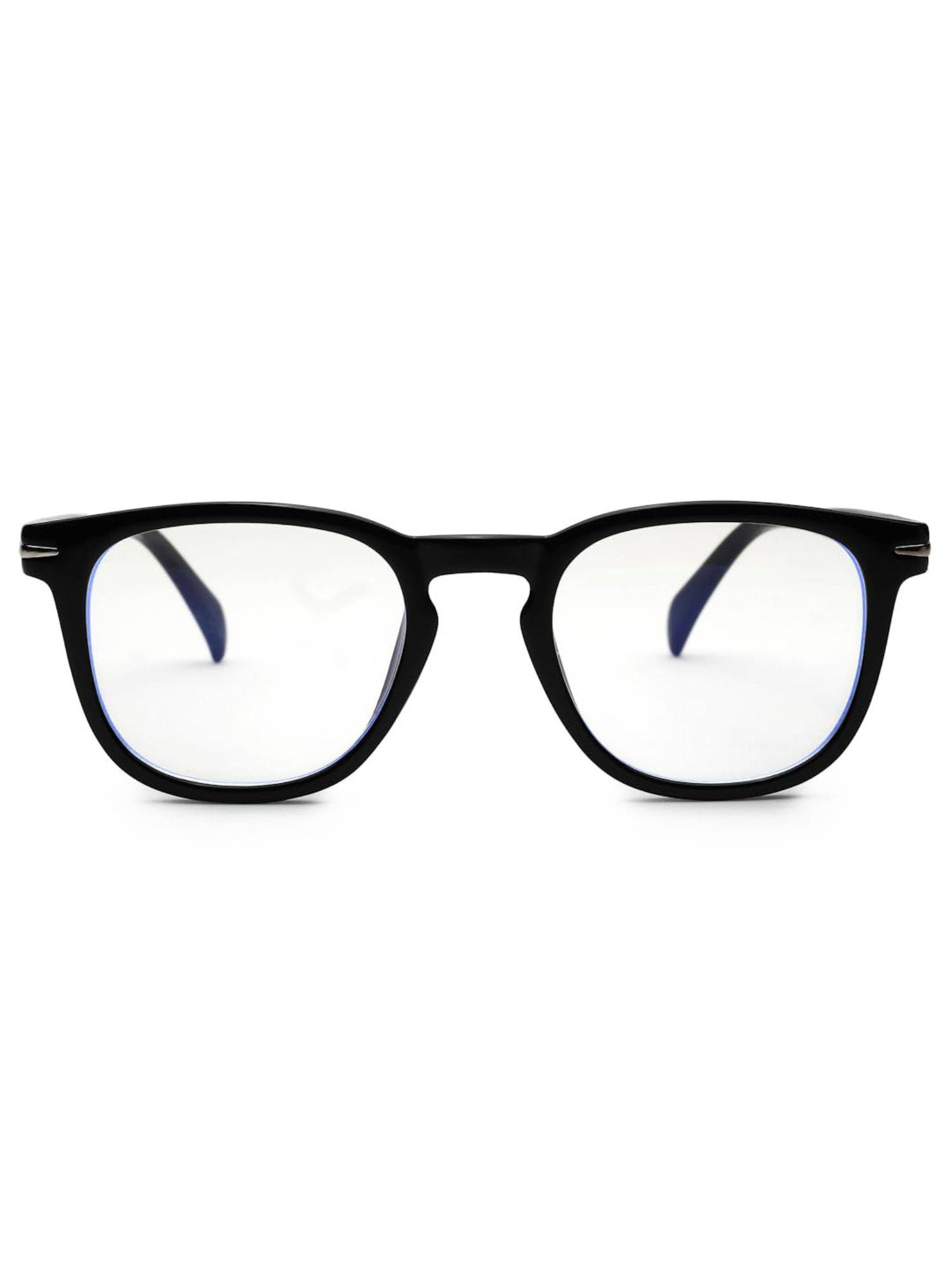 HASHTAG EYEWEAR Clear Lens Square Full Rim Casual Unisex Computer Glass - HTEC-10032-BLK (45)