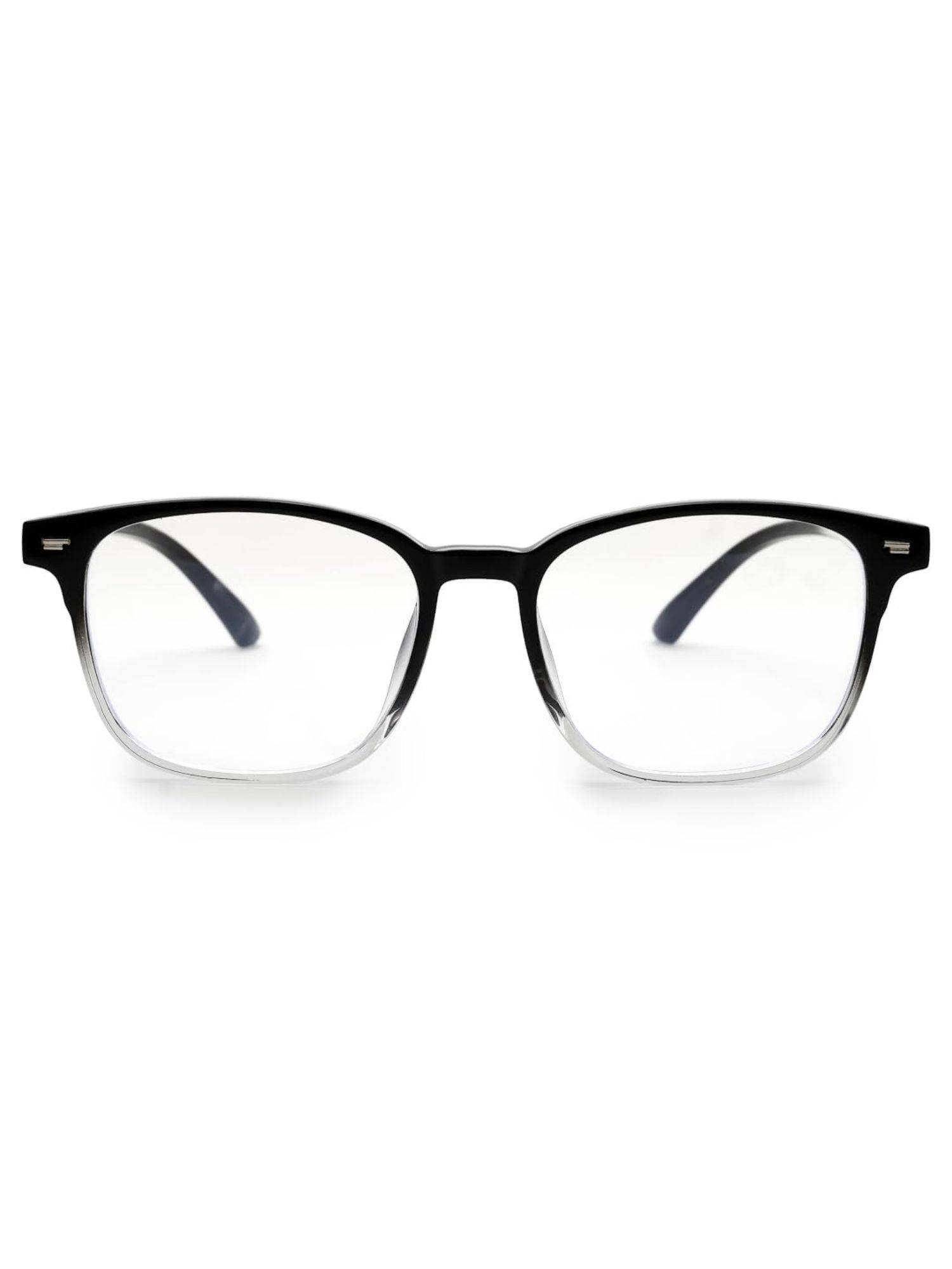 HASHTAG EYEWEAR Clear Lens Hexagonal Full Rim Casual Unisex Computer Glass - HTEC-10092-G.BLK (45)