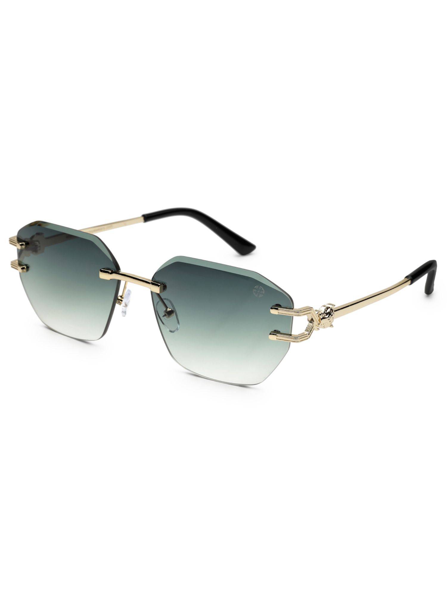 HASHTAG EYEWEAR Green UV Protection Hexagonal Rimless Casual Sunglass - ICE-S2733-C3 (45)