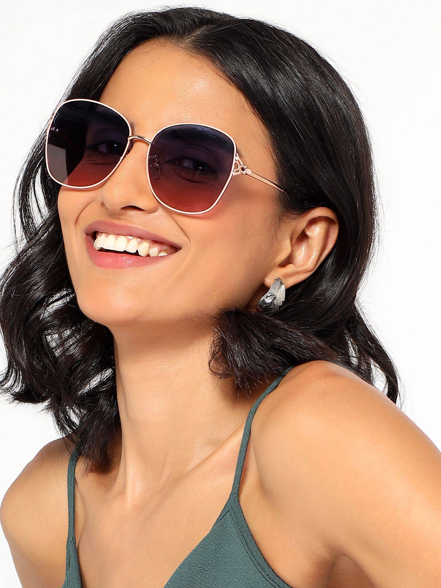 HASHTAG EYEWEAR Blue UV Protection Butterfly Full Rim Casual Women Sunglass - SEWA-1583012-PNK (52)
