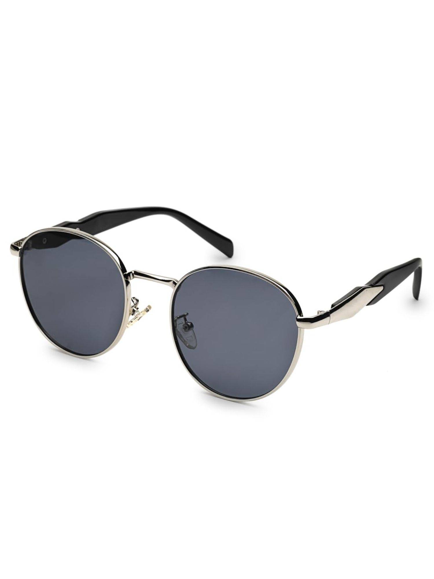 HASHTAG EYEWEAR Grey UV Protection Oval Full Rim Casual Unisex Sunglass - VS 8008-Sil. Grey (40)