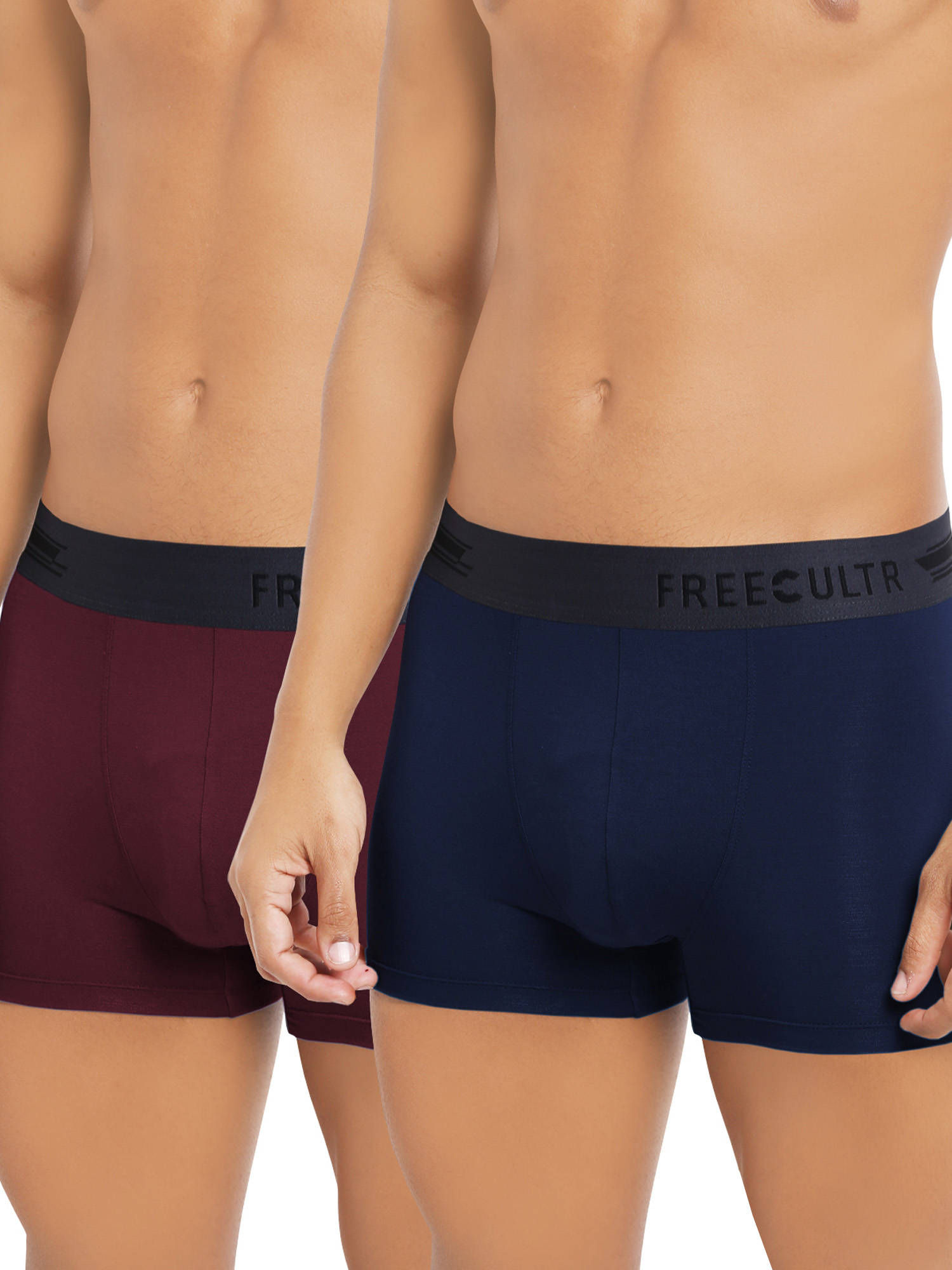 FREECULTR Anti-Microbial Air-Soft Micromodal Underwear Trunk Pack Of 2 - Multi-Color (M)