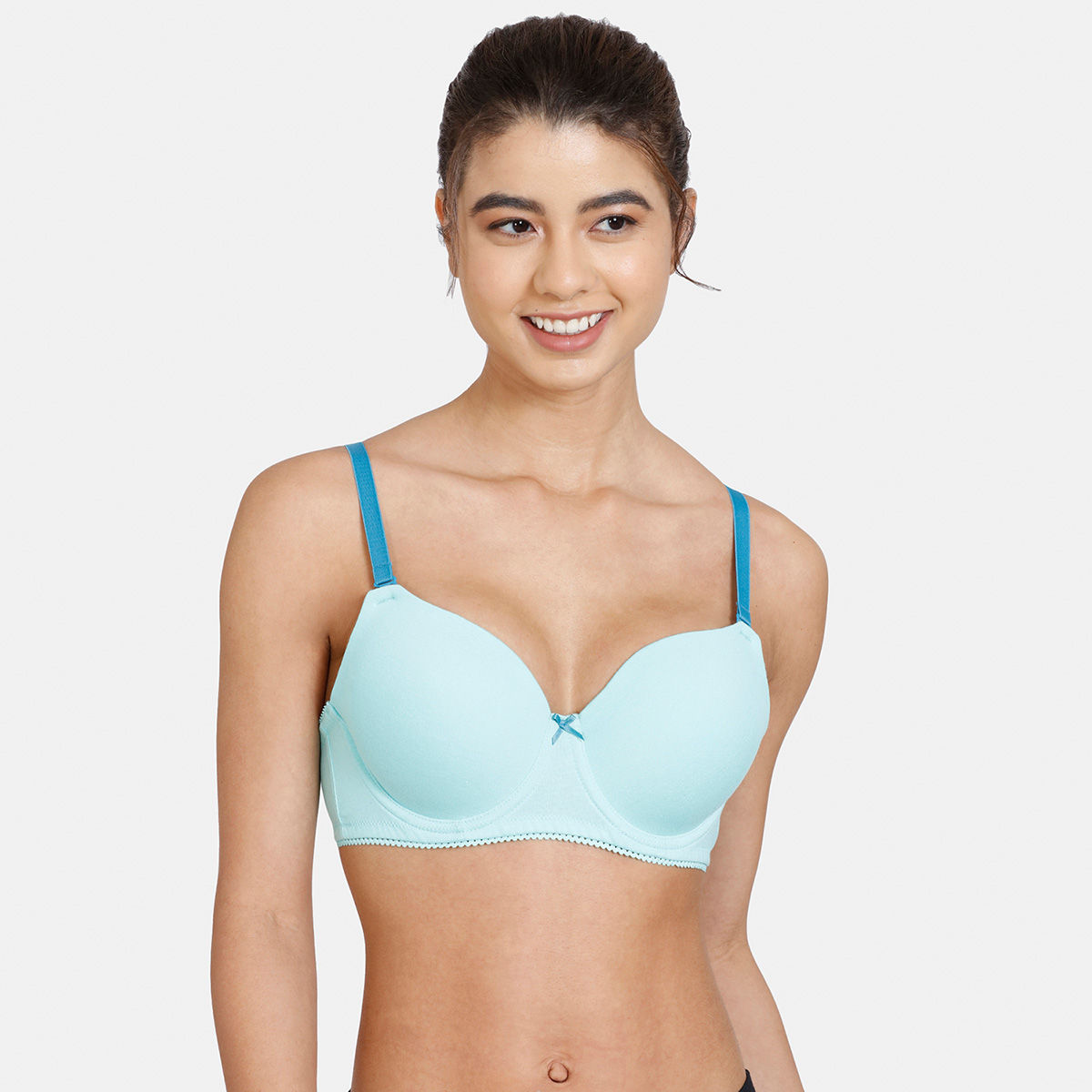 Buy Rosaline Padded Non Wired 3/4th Coverage T-Shirt Bra - Aruba Blue online