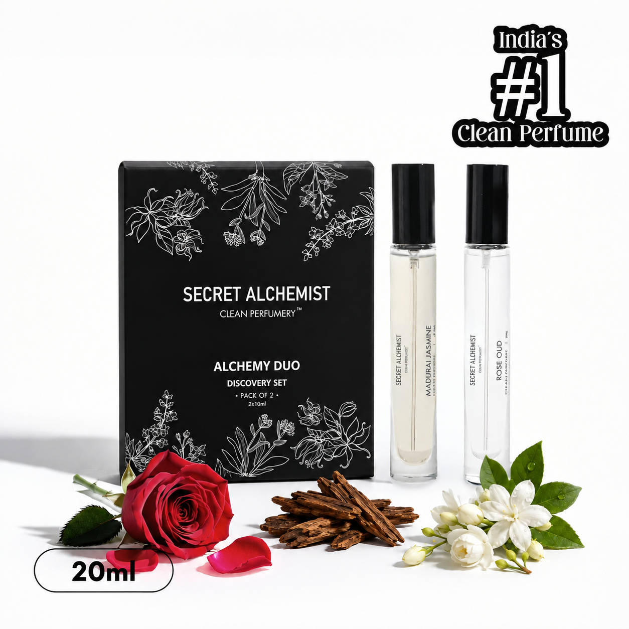 Secret Alchemist Rose Oud Madurai Jasmine Clean Perfume EDP ...