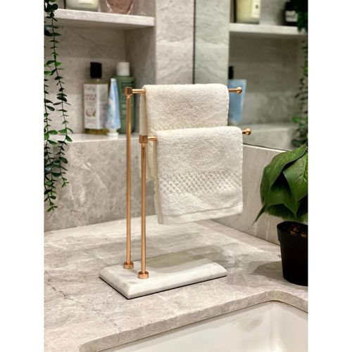Buy Mason Home Melrose Hand Towel Stand White Rose Gold Online