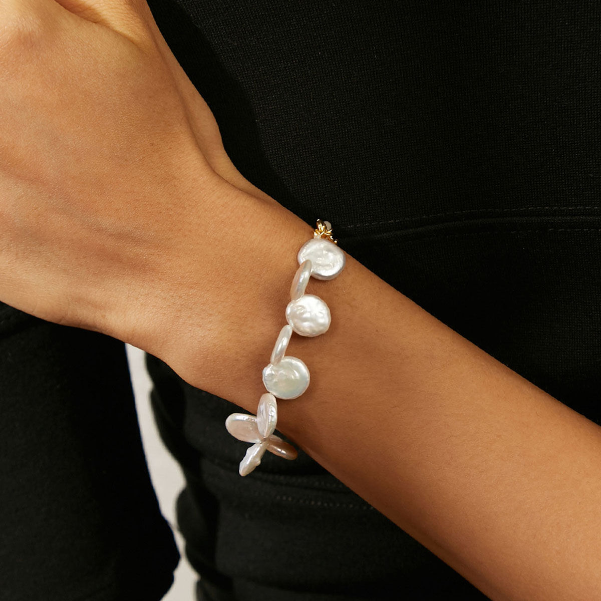 Designer coin pearl handmade gemstone bracelet at 2100  Azilaa
