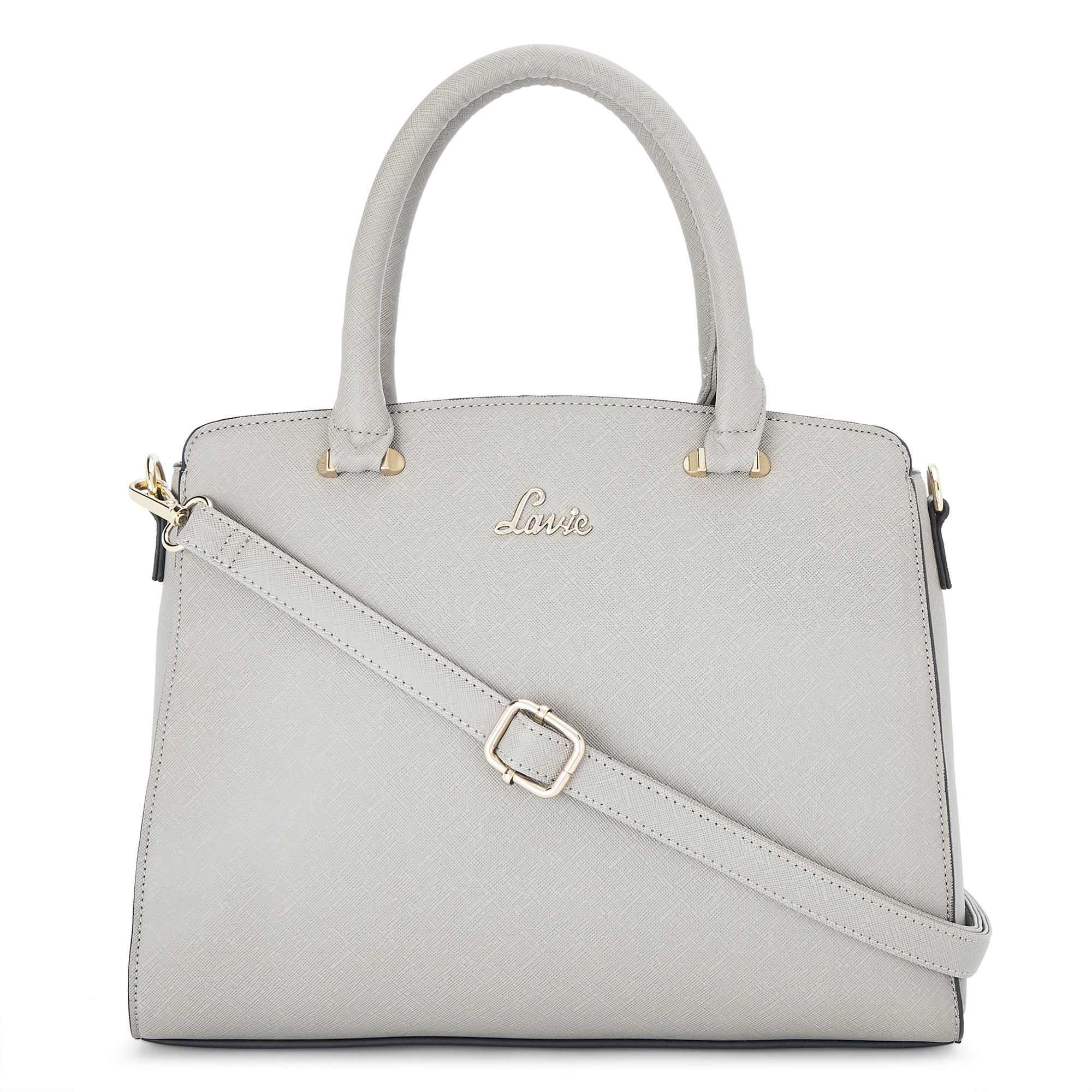 Buy Lavie Grey Solid plain Handbags Online