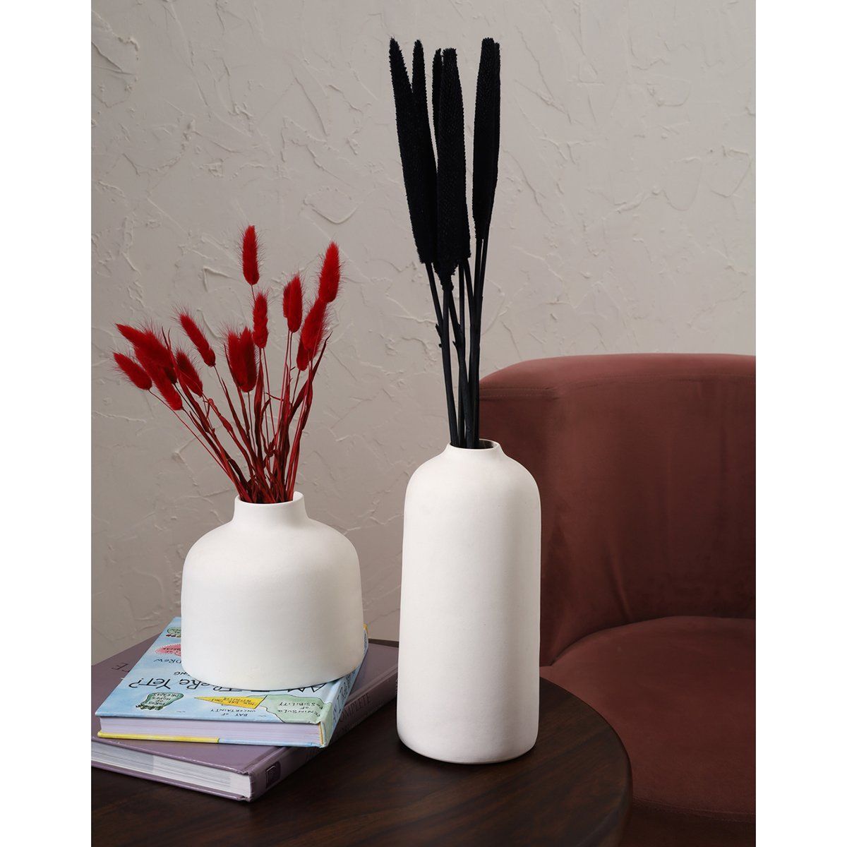 Buy PUREZENTO White Decorative Vases for Home Centre Table Flowers Pot ...