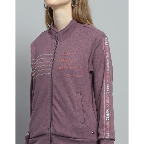 Buy Monte Carlo Women Colorblock Purple Mock Neck Full Sleeve