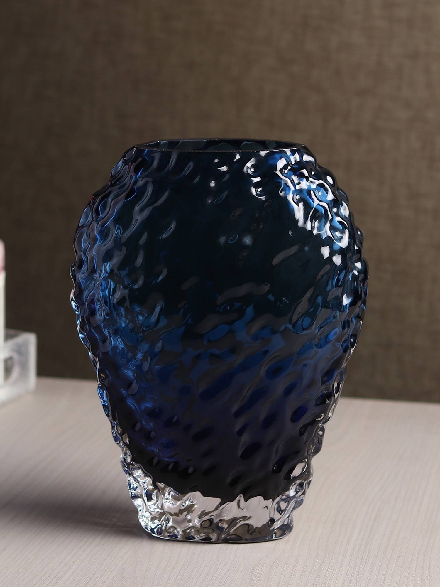 De Maison Decor Torrent Blue Crystal Vase Tall