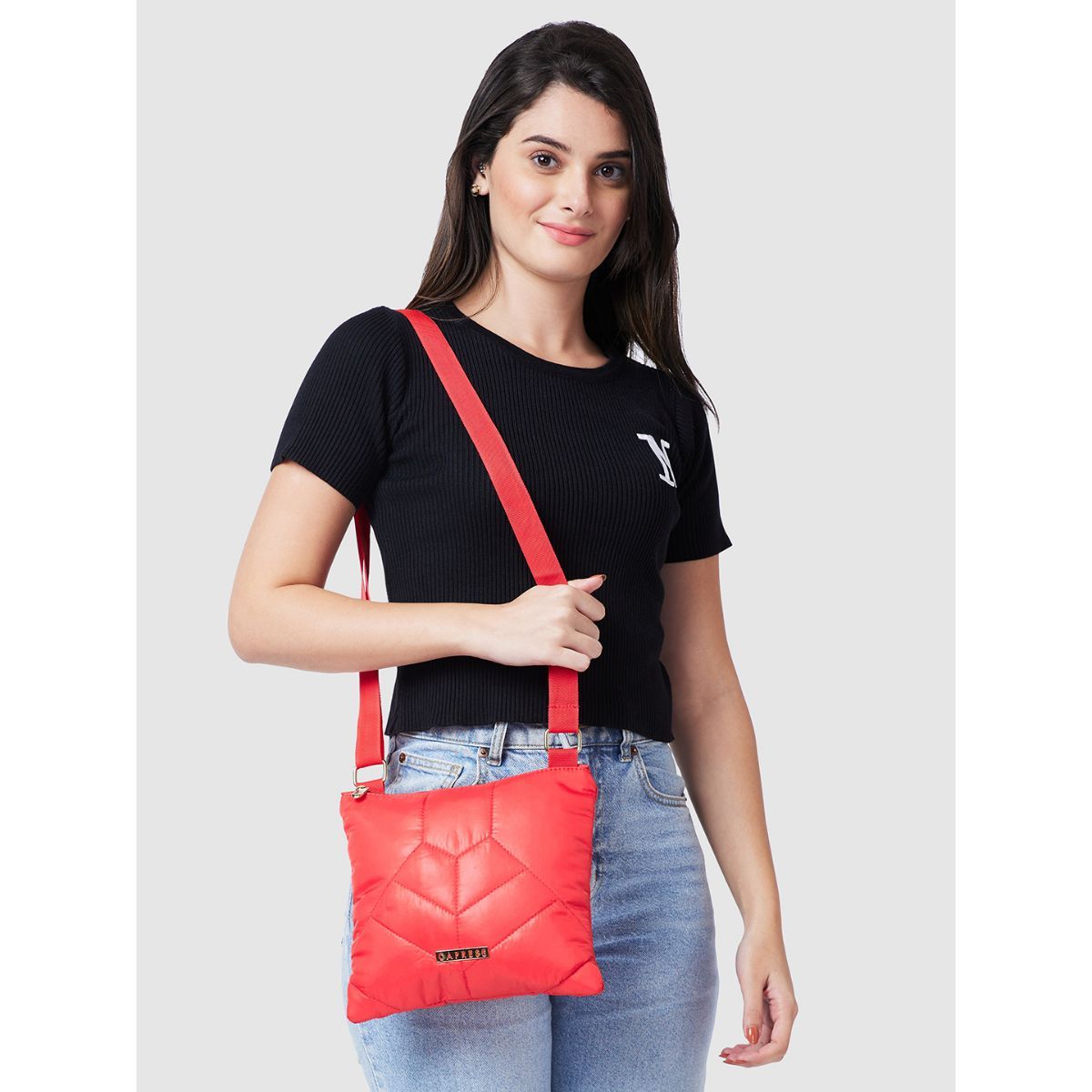 Caprese red 2024 sling bag