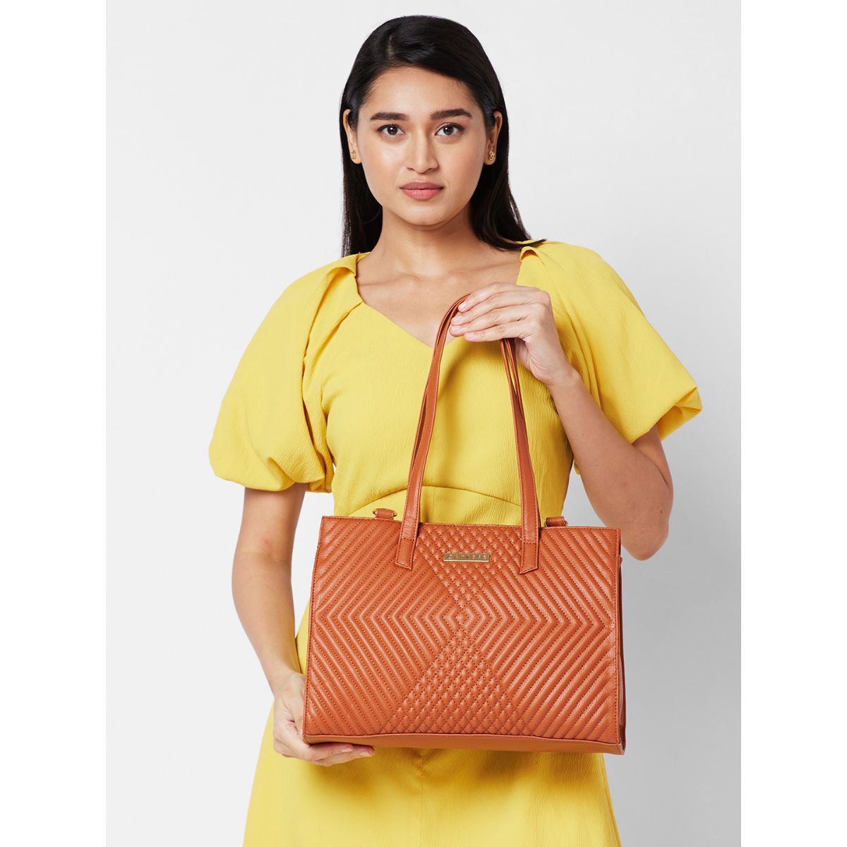 Buy Caprese Leo Satchels Bag Tan Online