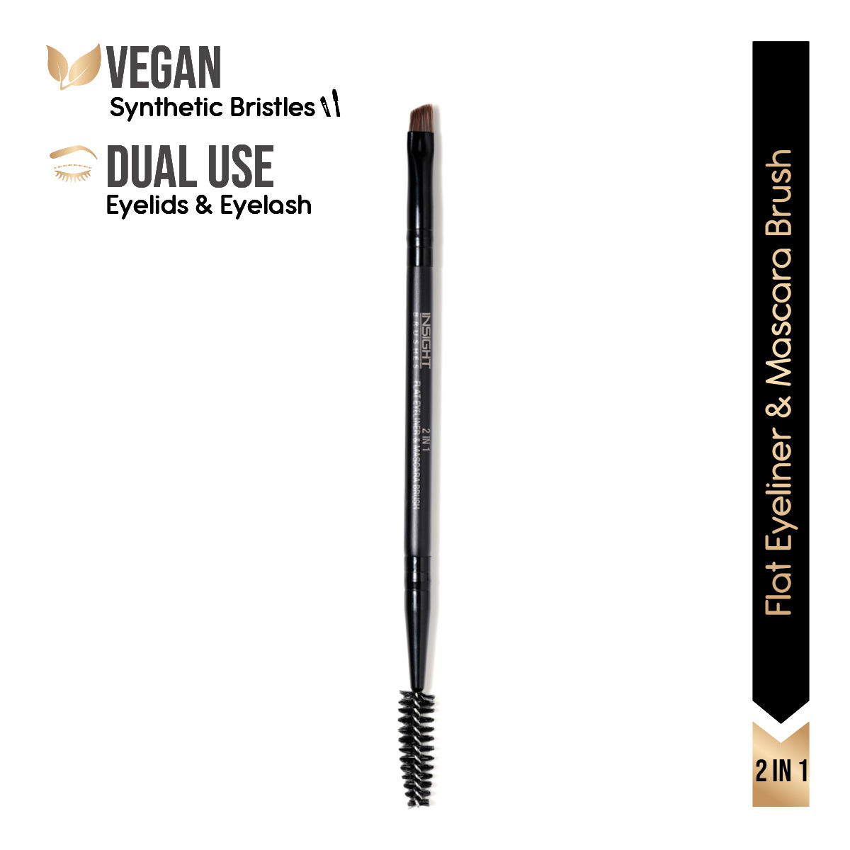 Insight Professional Flat 2 In 1 Eyeliner & Mascara Brush