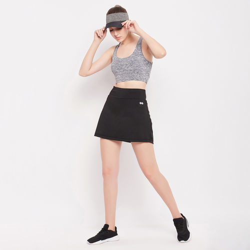 Buy High-Rise Active Skirt in Black with Attached Inner Shorts