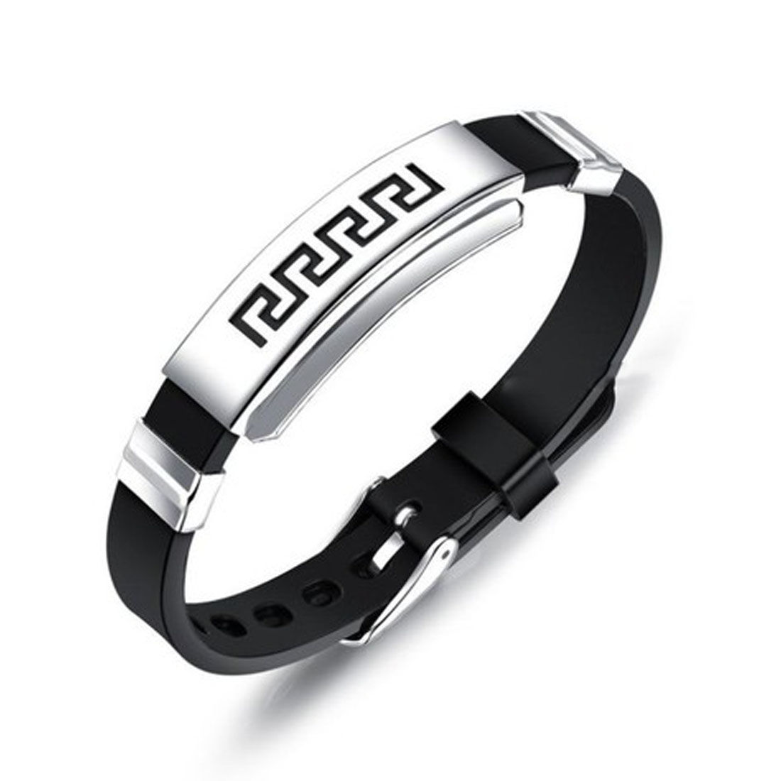 Details about   Mens stainless steel/black steel bracelet,high quality,fits wrist 20.5 cm