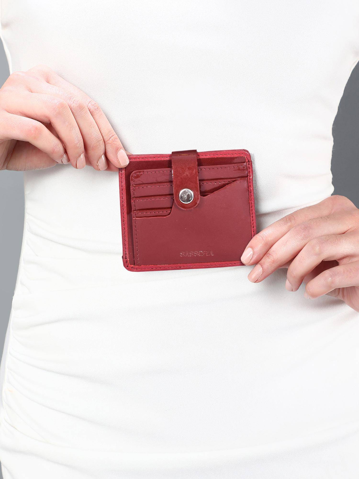 Sassora Secure And Stylish Rafid Card Holder For Women Red (S)