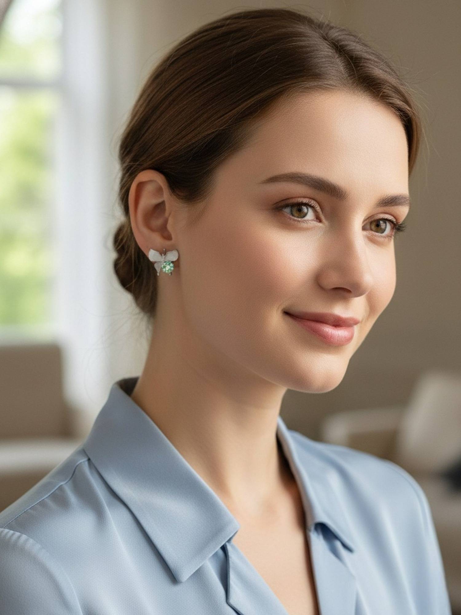 Accessher White Silver Women Statement Earrings