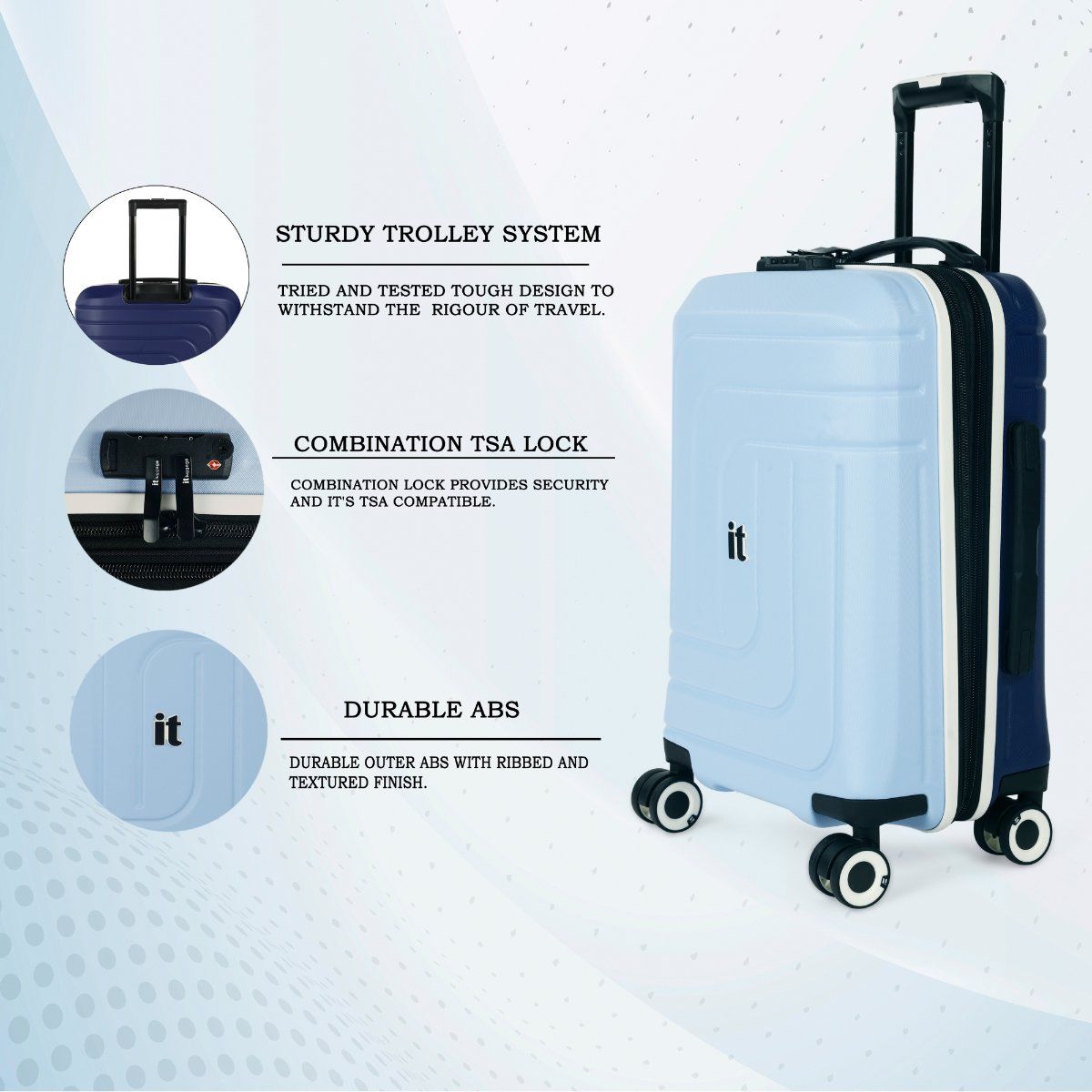 it luggage Convolved Blue Sky Expandable Trolley Bag S