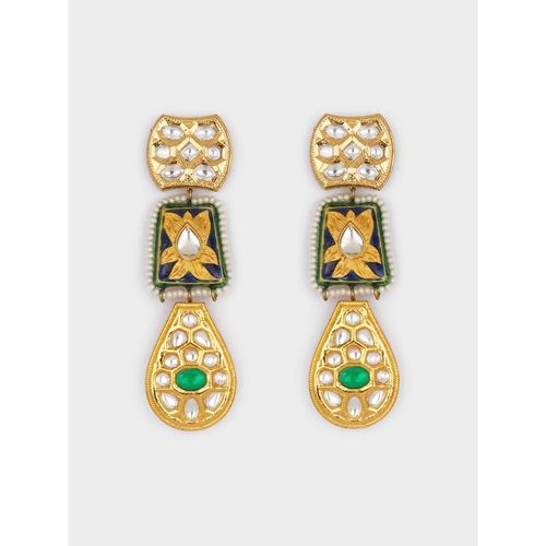 Buy Ahaanya Gold Green Imitation Kundan Polki Lakha Meenakari
