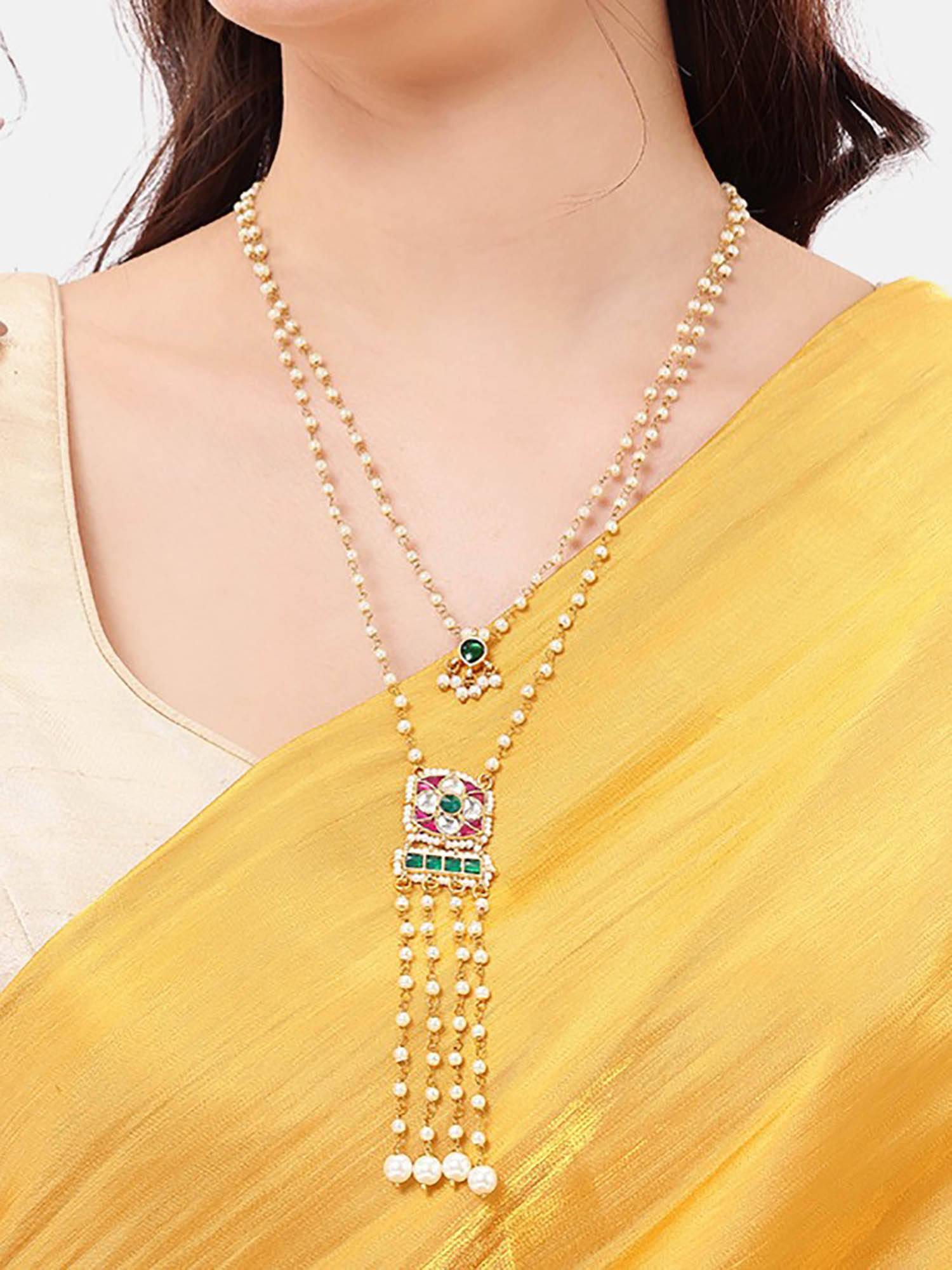 Nuyug Multi-Color Brass Gold Plated Necklace
