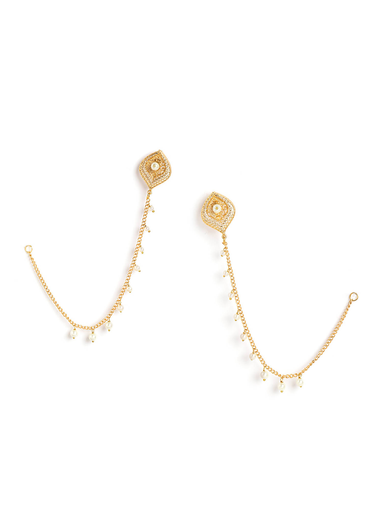 Nuyug Gold Brass Gold Plated Pair Of Ear Chains