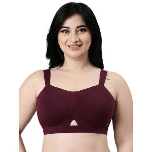Buy Enamor Cloud Soft Cotton Full Support Padded & Wirefree Minimizer Bra  for Women Online