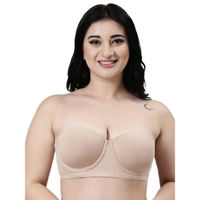 Buy Enamor A019 Perfect Shaping Wirefree Cotton Strapless Bra Non-Padded &  High Coverage Skin at
