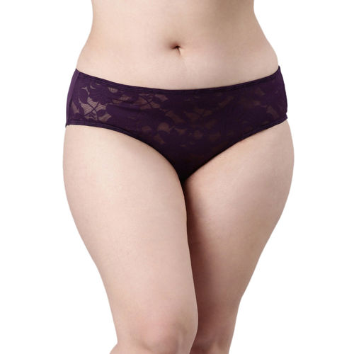 Buy Enamor Mid Waist Lace Hipster Panty with Flat Elastic Online