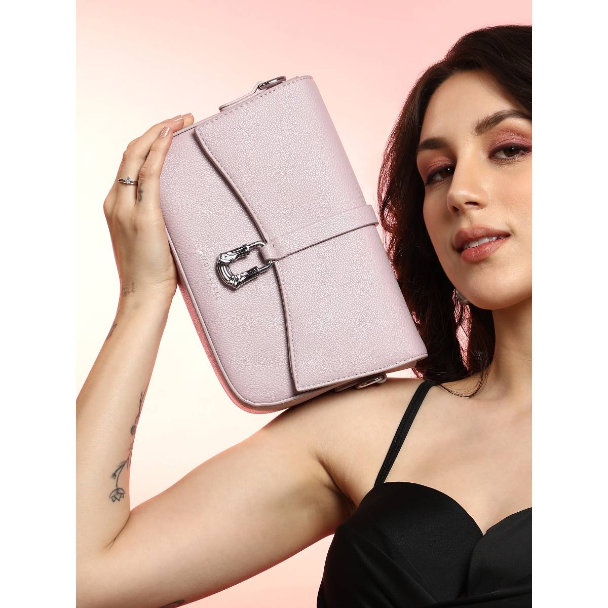 Haute Sauce Pink The Hanging Buckle Sling Bag with Detachable Strap