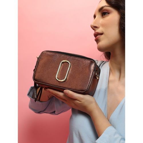 Buy Haute Sauce Brown The Block Box Sling Bag with Detachable