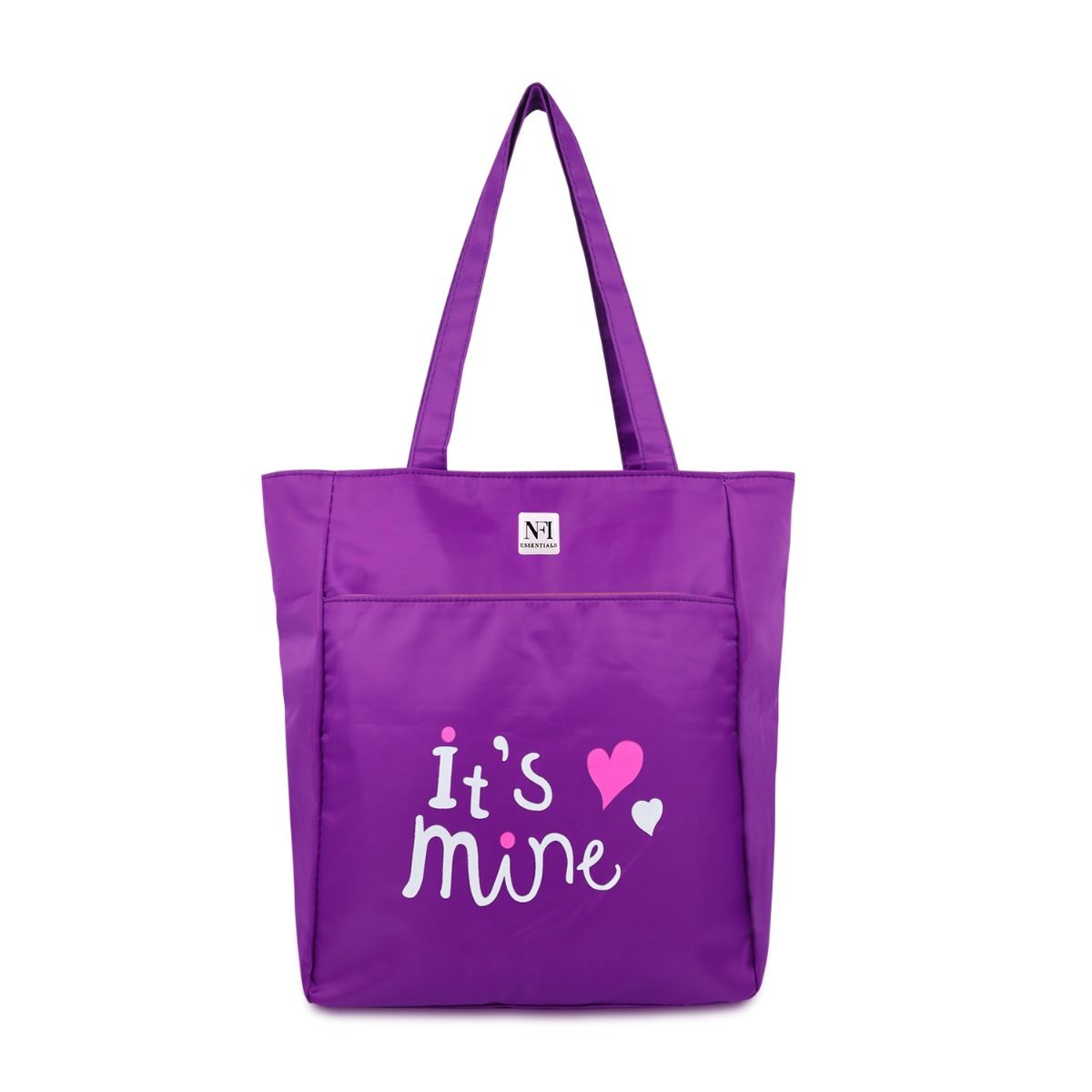 Purple tote discount bag with zipper