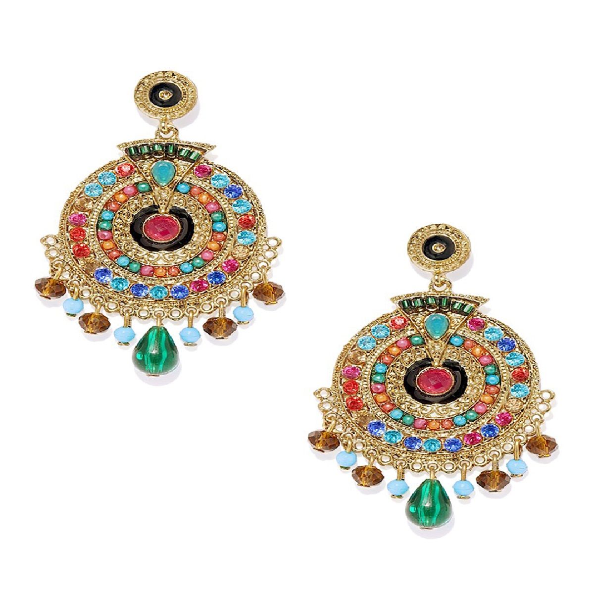 Mahi Gold Plated Afghani Dangler Earrings for Women (Multi-Color): Buy ...